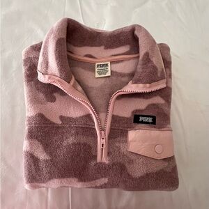 VS Pink Camo Quarter Zip